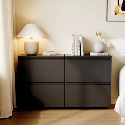 18.6"H Nightstand With 2 Drawers(Set Of 2)