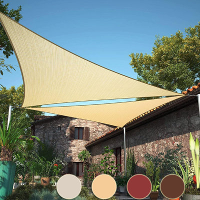 Toile d'ombrage triangulaire, toile d'ombrage imperméable Oxford 420D, pare-soleil à blocs UV pour terrasse de jardin