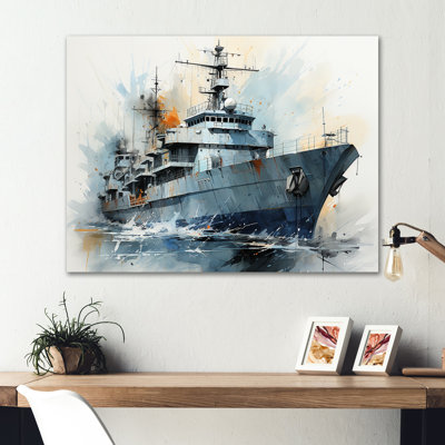 Navy Army Boat Frigate II - Military Metal Wall Art MT131975