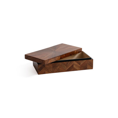 Chevron Acacia Wood Decorative Box