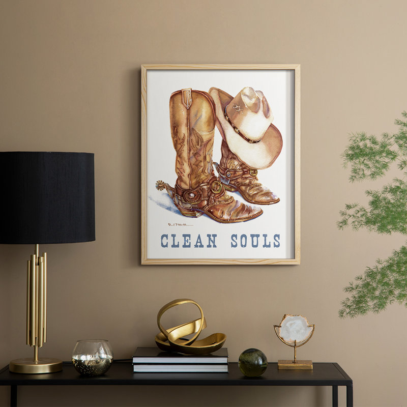 «Clean Souls», reproduction encadrée - bois massif, Naturel, H 11 po x l 9 po