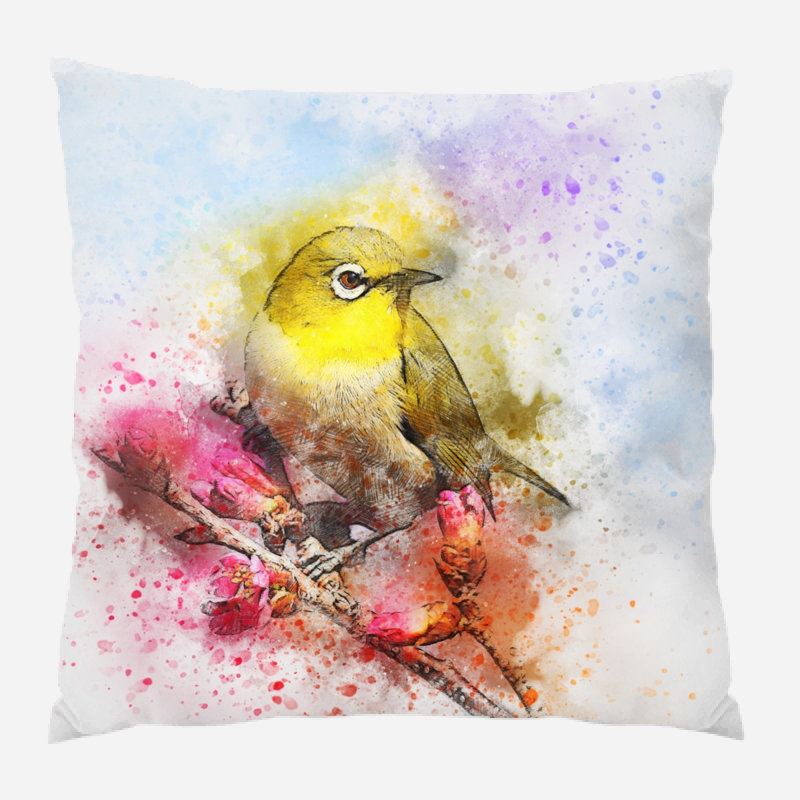 Coussin oiseau Jacqueline, Microsuède, Intérieur