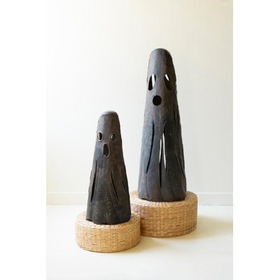 SET OF TWO RUSTIC IRON GHOST LUMINARIES