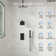 Pressure Balancing Shower Faucet 12" High-Pressure Dual Showerheads with LCD Display