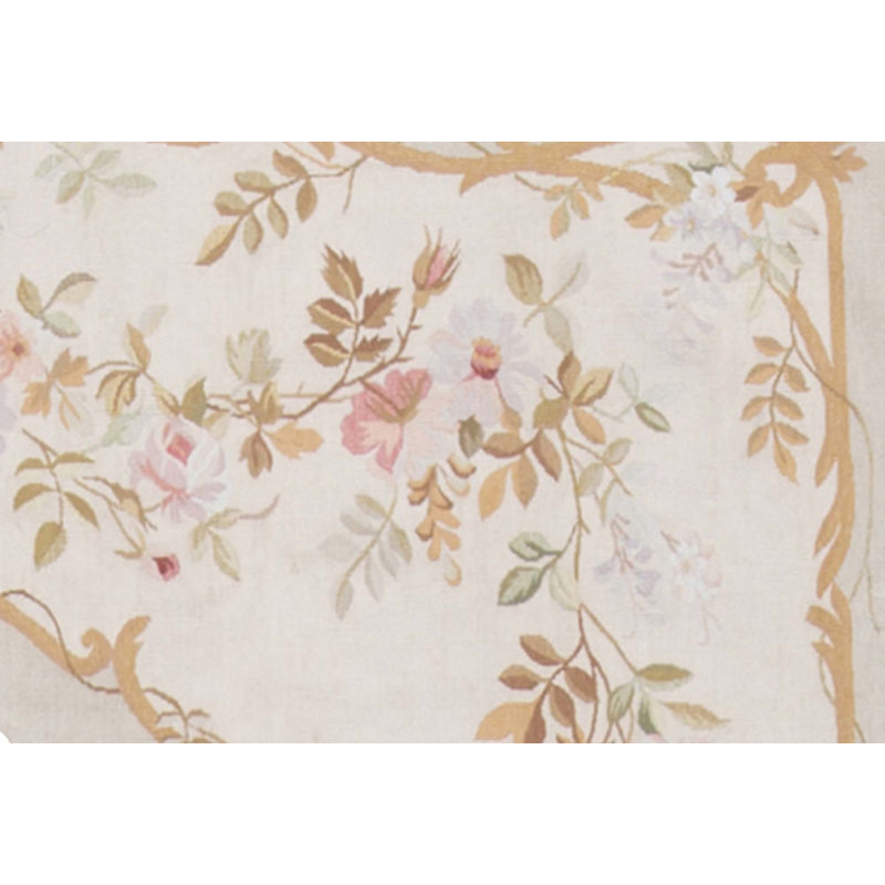 Hand-Knotted High-Quality Ivory Area Rug