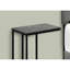 Table à collation dans le salon - stratifié gris, finition stratifiée de la pièce supérieure, base en métal noir