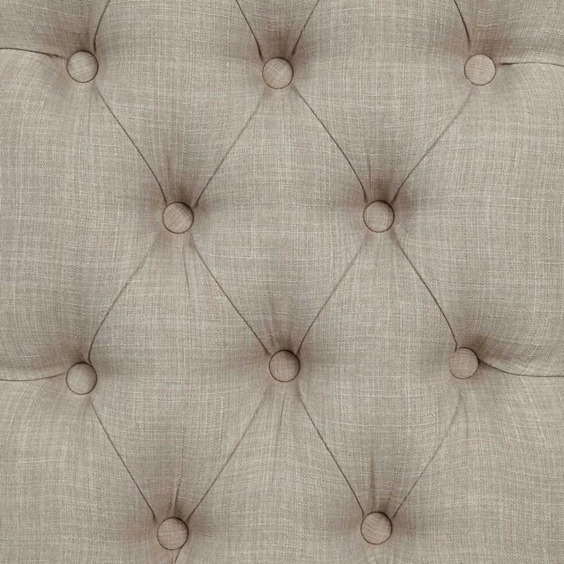 Banc rembourré Aileen, Mélange de lin beige, Mélange de lin