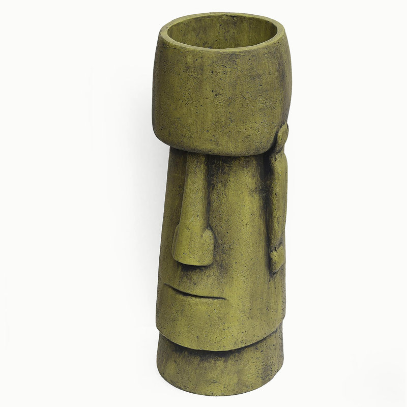 Outdoor Planter, 24" H x 8.75" W x 8.75" D, Antique Green