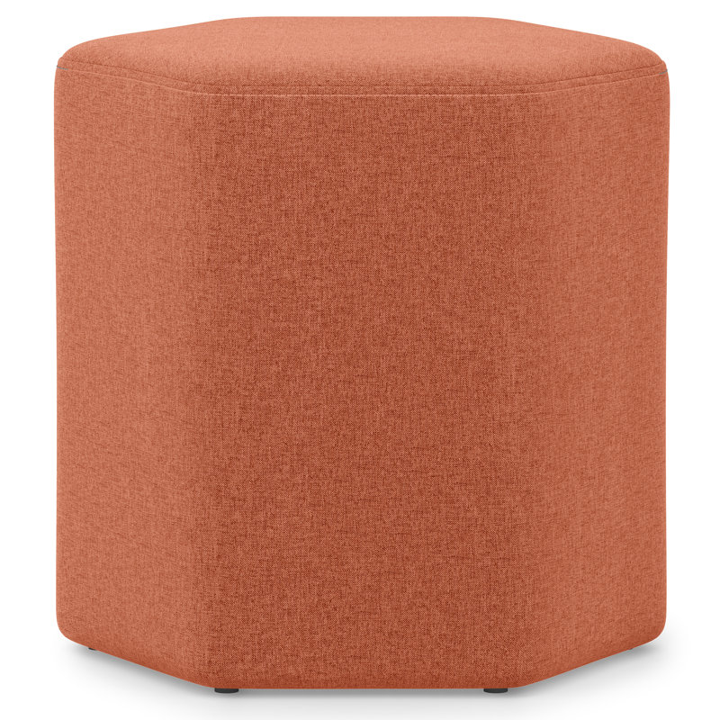 Repose-pieds hexagonal rembourré l 16 po Brock, Orange