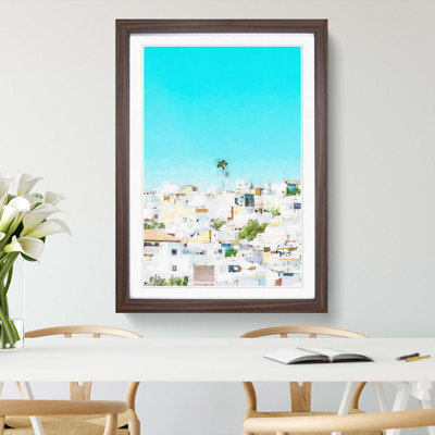 Rooftops in Montecorto Spain in Abstract - Framed Print