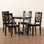 Ensemble de salle à manger 5 pièces Lemuel en bois fini brun foncé et brun noyer, H 37,4 po x l 17,9 po x P 19,9 po-1473549547-1473549460