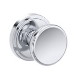 Solvang Half Dummy Knob with Stepped Round Rose in Satin Nickel