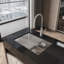 Évier de cuisine en acier inoxydable, à simple cuve, lavabo encastré à la main en nickel brossé, avec bonde et crochet standard Us