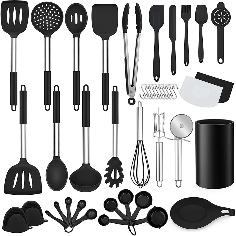 Ensemble d'ustensiles de cuisine, Noir