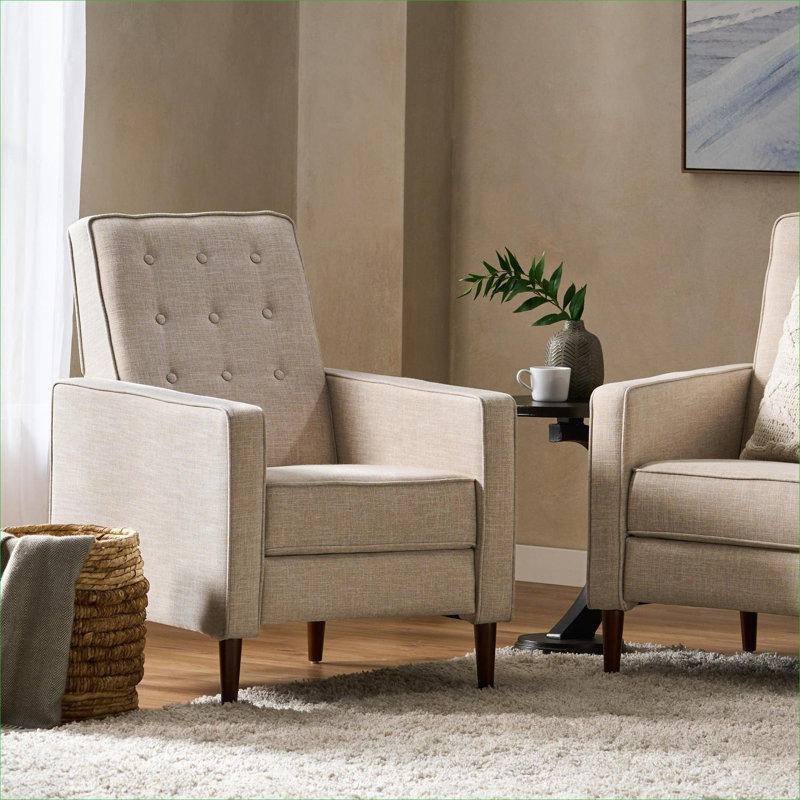 Fauteuil inclinable à dossier poussoir xpiyaer, Tissu beige
