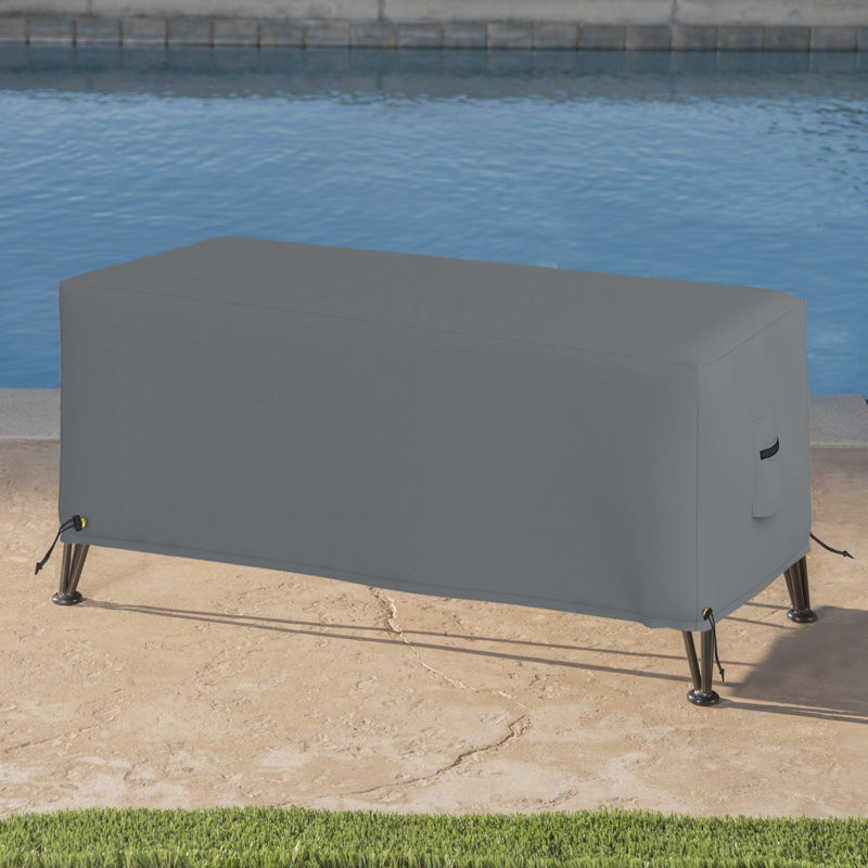 Couvercle de coffre rectangulaire robuste et imperméable pour repose-pieds, gris, H 18 po x l 48 po x P 23 po