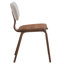 Chaise d'appoint blanche à dossier rembourré et noyer (ensemble de 2)
