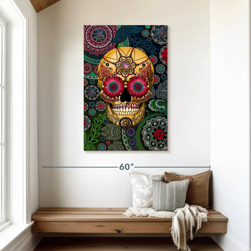 Kerner Sugar Skull Paisley Garden, 45" H x 30" W