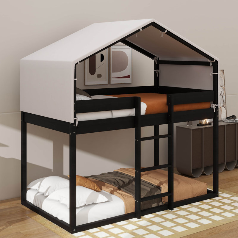 Andersons Kids Twin Over Twin Bunk Bed, Espresso