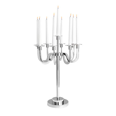 Coralie Stainless Steel 9 Light Removable Arm Candelabra