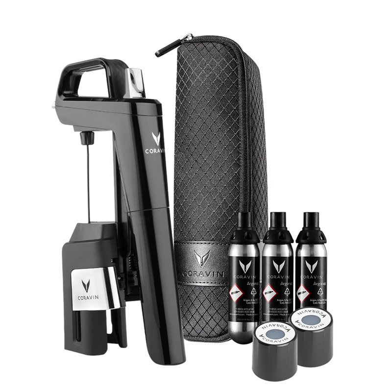 Verseur de vin, aérateur et système de conservation intemporel Coravin Model 6+, Noir piano