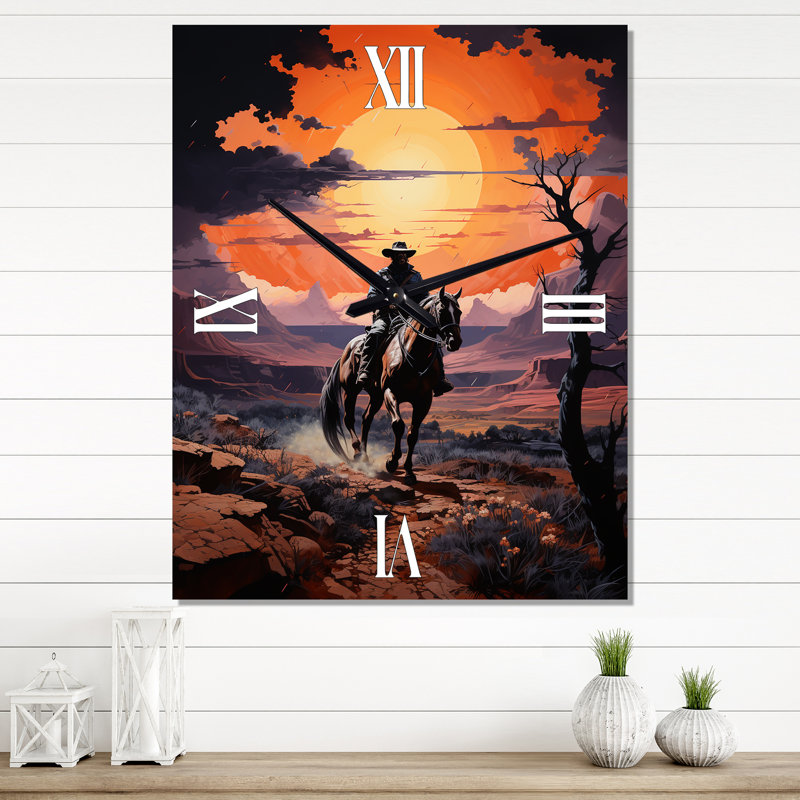 Western Cowboy - Horloge murale Western, Grand
