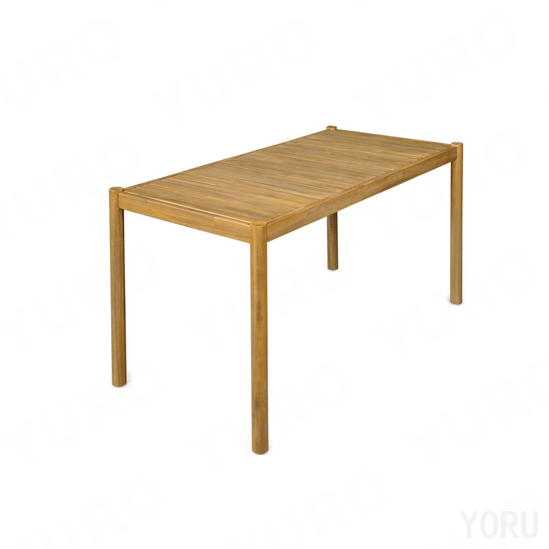 Table de salle à manger, 30" H x 27.75" W x 54.75" D, Solid + Manufactured Wood, Teck clair