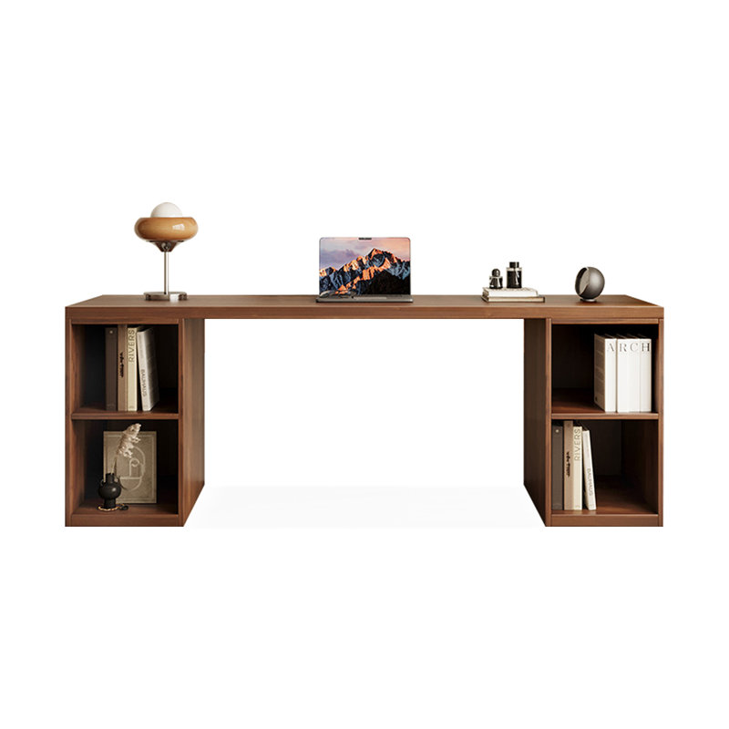 Bureau rectangulaire en bois massif brun noisette, H 29,53 po x l 86,61 po x P 23,62 po