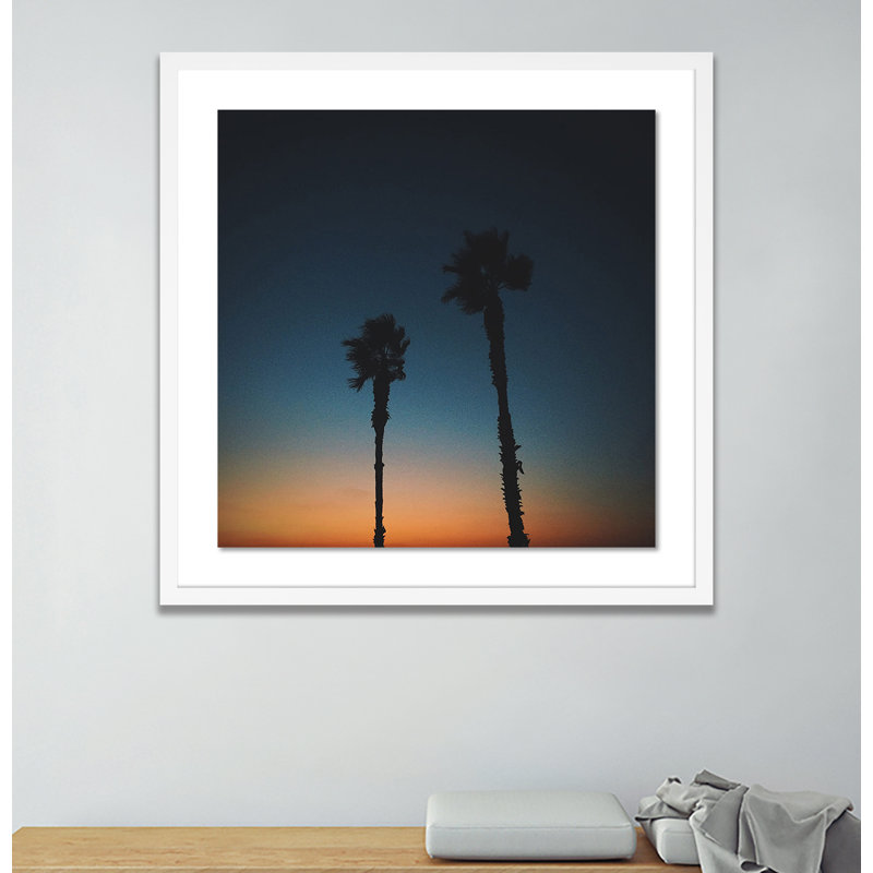 Sunset Palms Print by Vitaliy Paykov, White