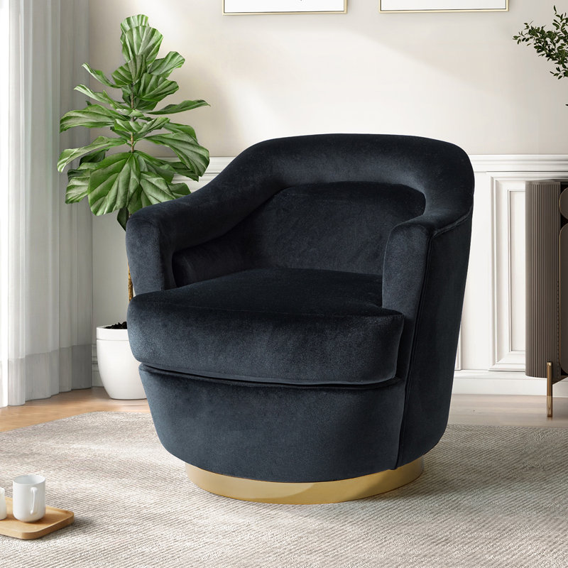 Willa Arlo Interiors Lundquist Velvet Swivel Barrel Chair & Reviews 