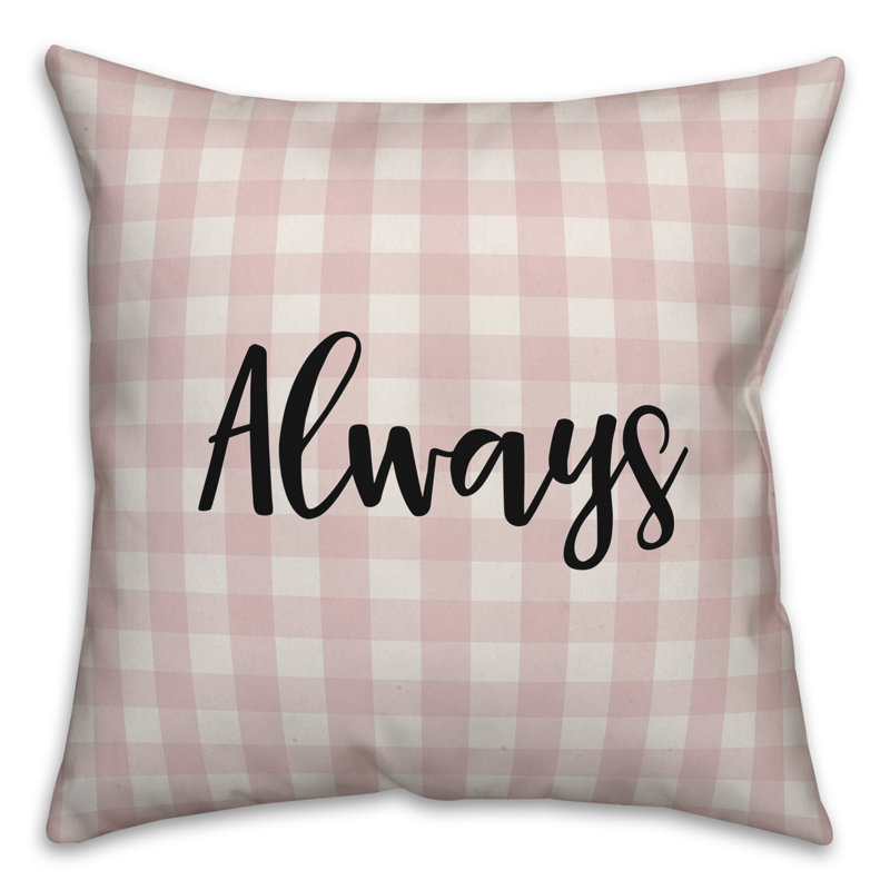Plaid Throw Pillow, Pink/Black, Pillow Cover
