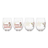 Snoopy Christmas Glass Tumblers, Set of 4