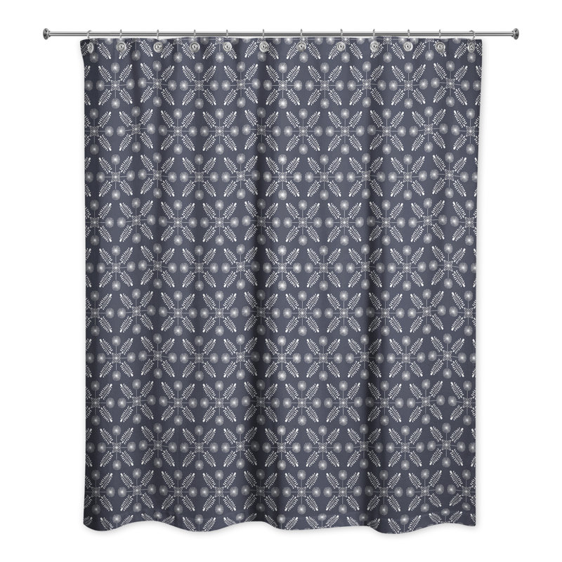 Rideau de douche Floral, Bleu marine