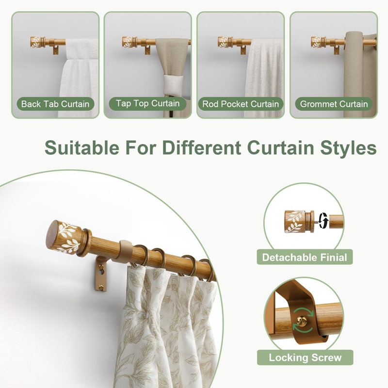 Natural Wood Curtain Rods
