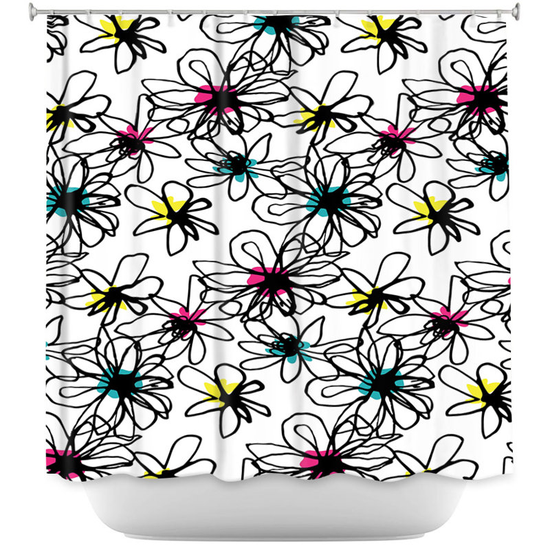 Ink Flower 1 Single Shower Curtain