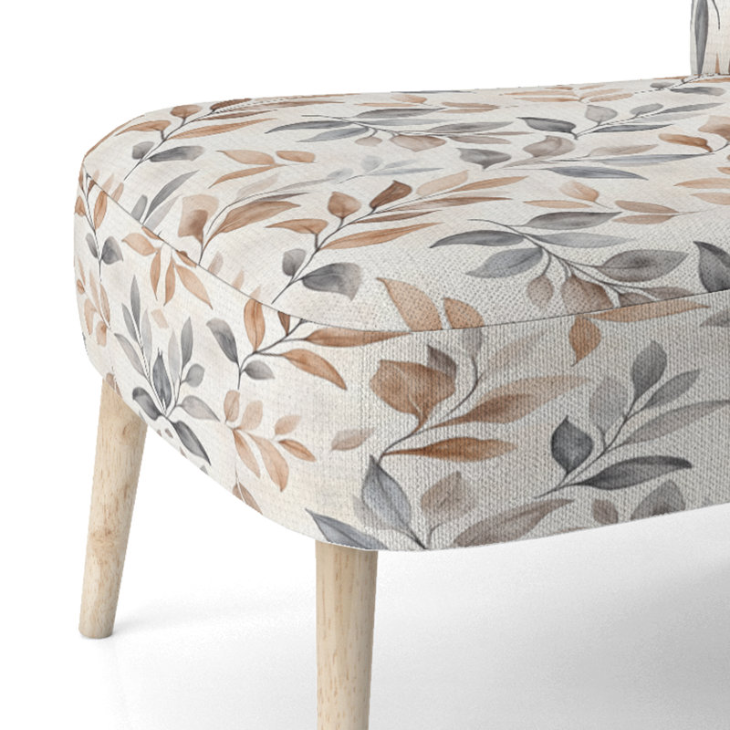 Chaise rembourrée Floral, Chaise d'appoint sans accoudoirs