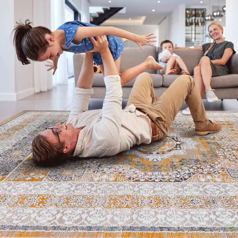 Collection 8X10 Medallion Non-Shedding Living Room Bedroom Dining Home Office Stylish And Stain Resistant Area Rug