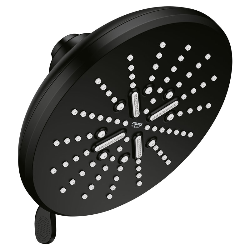 Massage Rain Shower Head, Matte Black