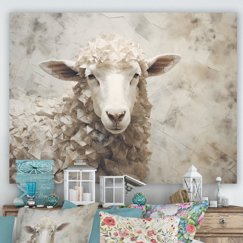 Cozy beige minimalisme mouton IV sur toile, Toile tendue, 24" H x 32" W
