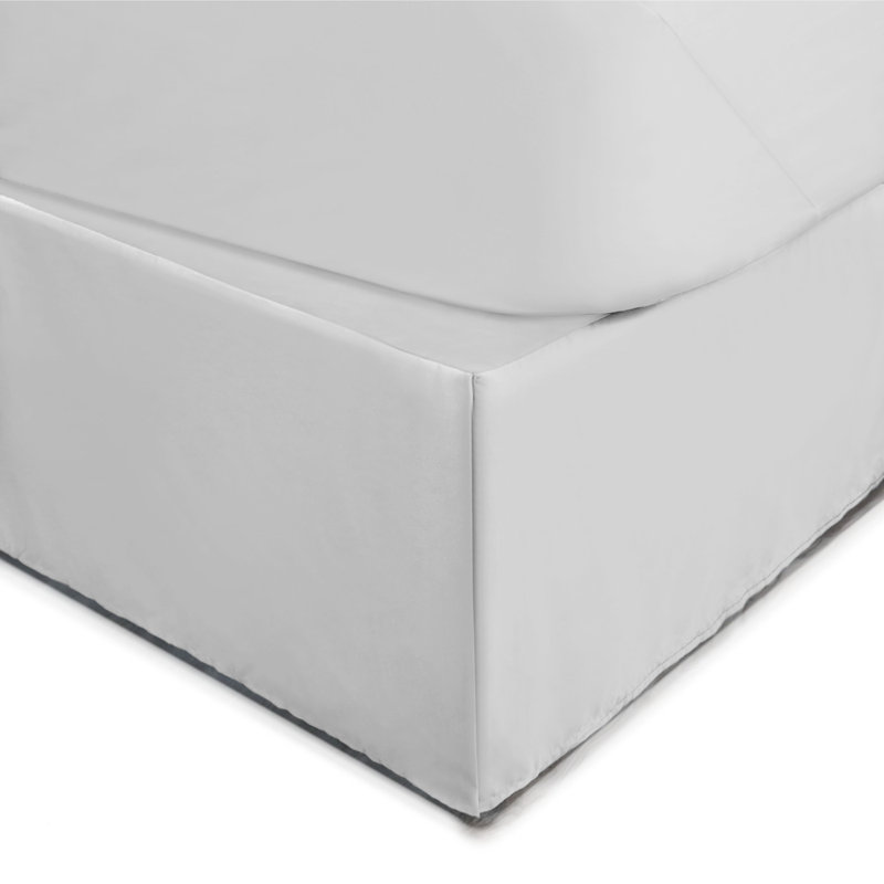 Martex Bed Skirt Easy Fit Lightweight 100% Microfiber Dust Hotel Quality, Queen Ruffled, Light Gray