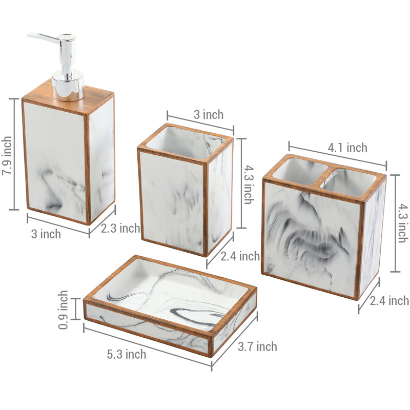 4 Piece Bathroom Accessory Set