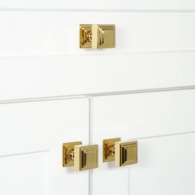 Carré Square Cabinet Knob, Lifetime Brass