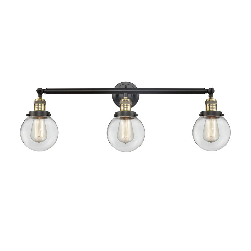 Éclairage de salle de bain à intensité variable 3 lumières Clementina, Ampoule DEL 6 watts Vinage, Transparent, Chrome poli