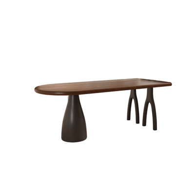 Table de salle à manger en bois massif de style antique français de 47,24 po