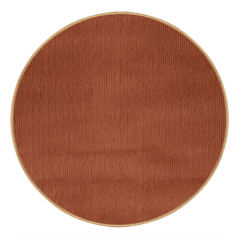 Tapis brun uni lavable à la machine, Rond 3 pi