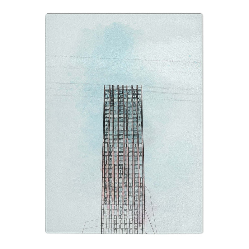 Tempered Glass Sketching the Architecture Vol.43 Chopping Board, 20 cm x 28.5 cm