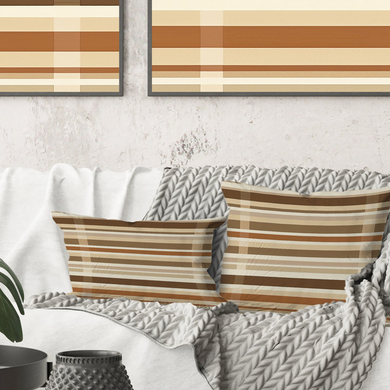 Coussin lombaire beige Midcentury Lines I - Midcentury