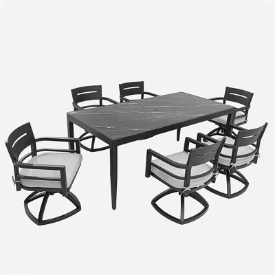 Ensemble de salle à manger d'extérieur 7 pièces Modern Modern