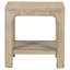 Table de bout carrée Pira, tablette ouverte, bois brun vieilli 22 po