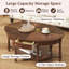 Table basse ovale 45 po avec tiroir et tablette de rangement pour le salon-1227301538